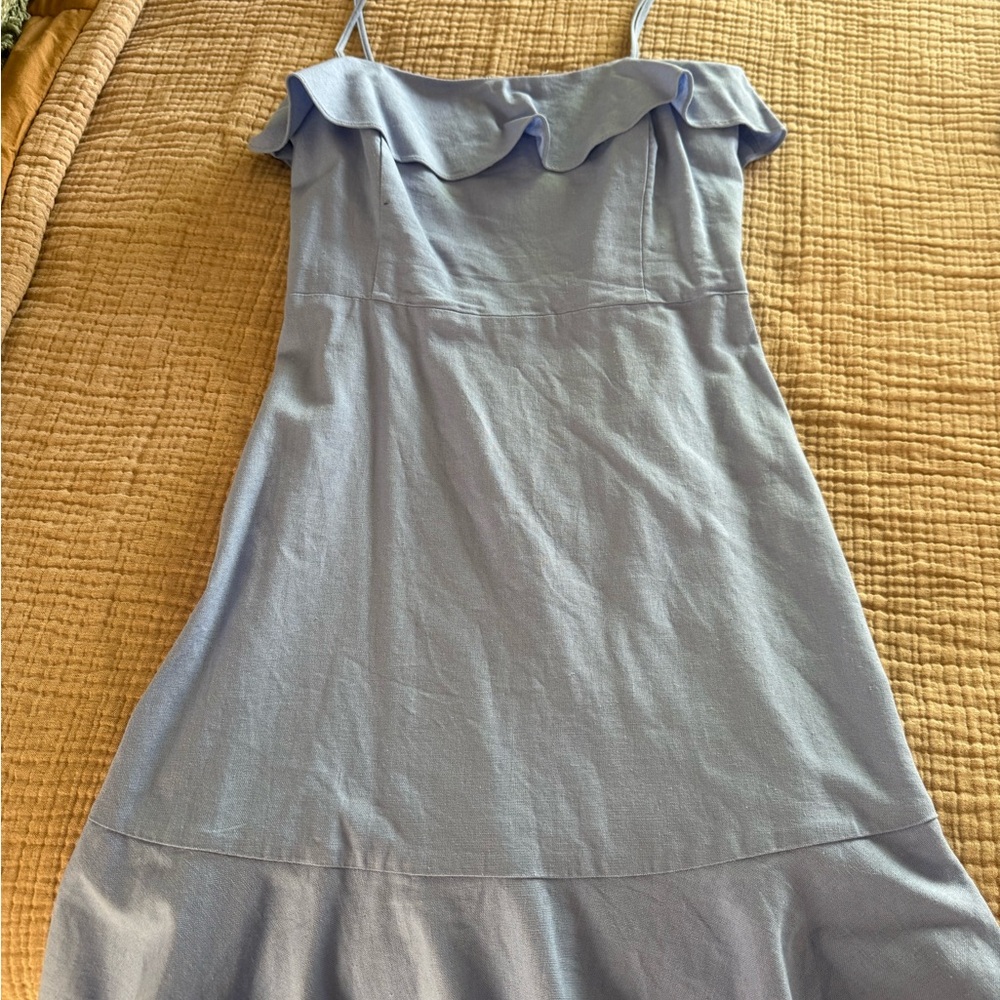 Light Blue linen mini dress